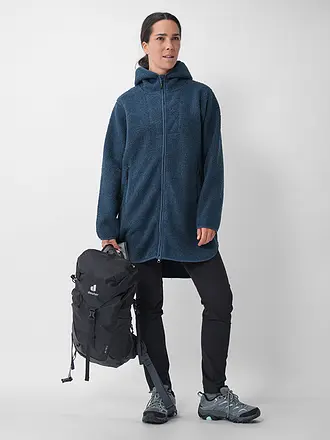 MERU | Damen Wintermantel Sigtuna Teddyfleece Hoodie | dunkelblau